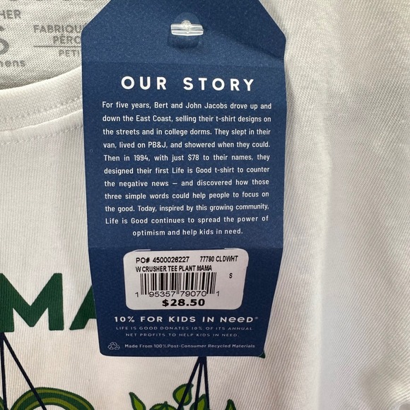 NWT Life is Good Plant Mama Crusher Tee Shirt - Women's Short Sleeve Size Small - Picture 3 of 8